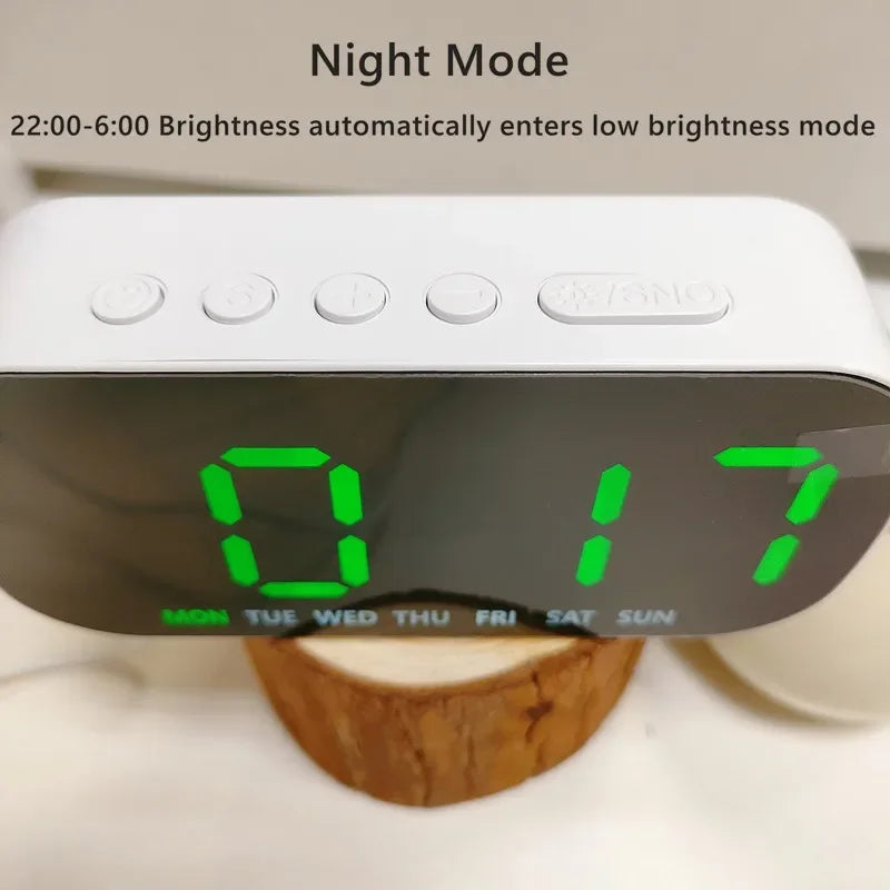 Digital Alarm Clock USB Powered Temperature Date Week Dual Alarm Night Mode Snooze Clock 5 Levels of Brightness 12/24H LED Clock Beauty World Shop
