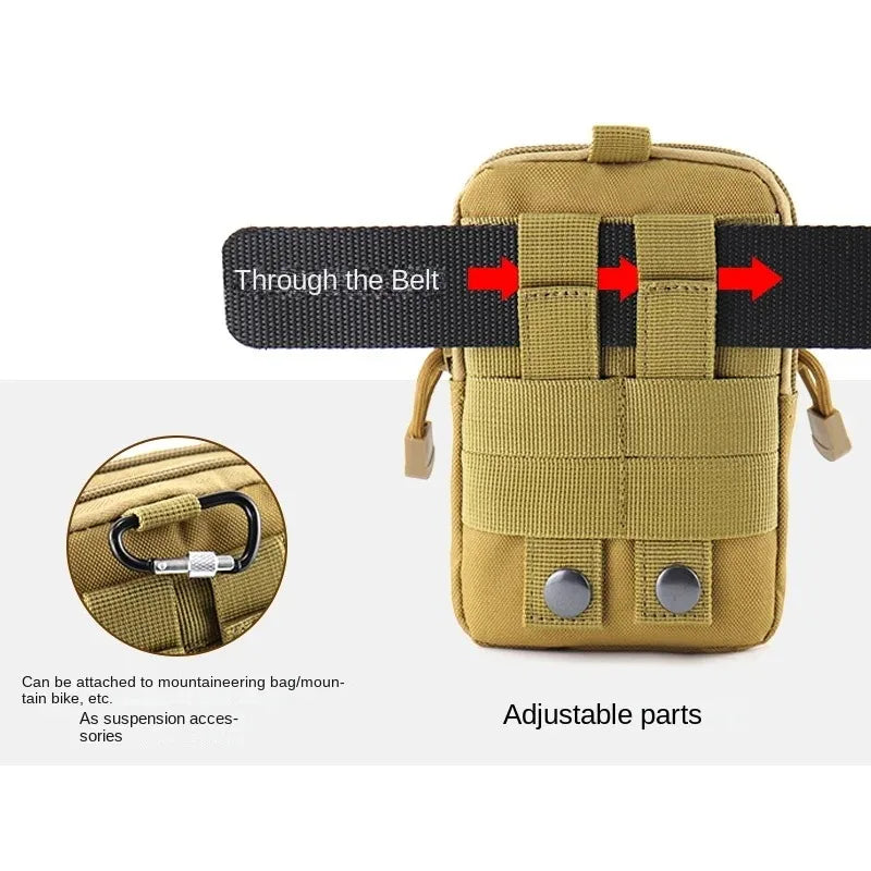 Mobile Phone Case Pouch Waist Bag Waterproof Nylon Multifunction Casual Men Waist Pack Male Small Bag Beauty World Shop