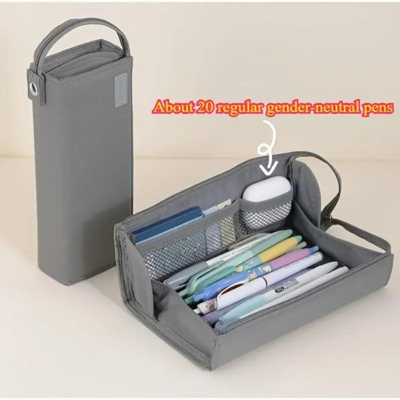 Mega Pencil Case! 20+ Slots & Mesh Pockets. Rigid Non-Bend + 90° Zipper. All-in-One for School/Travel Beauty World Shop
