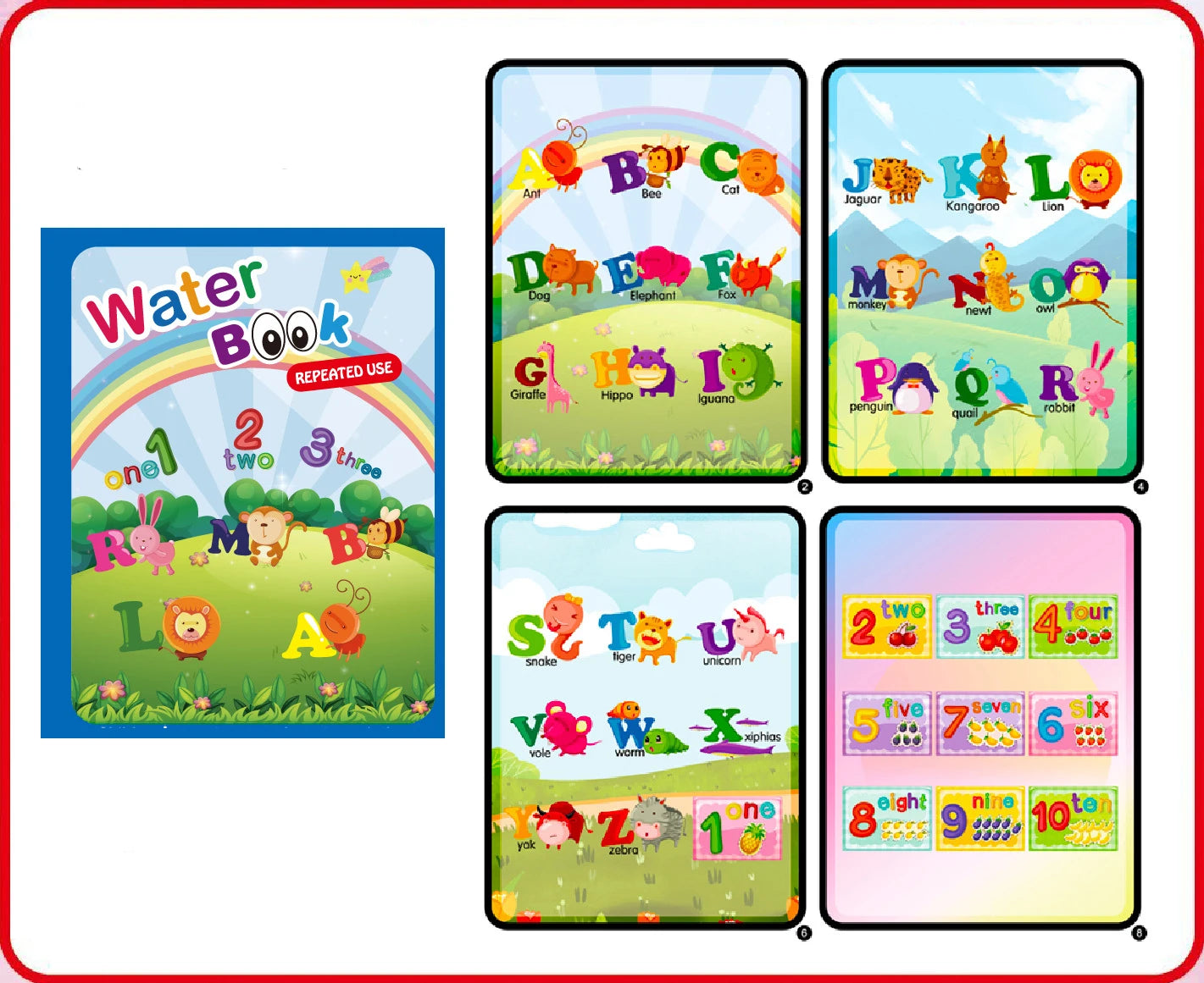 NEW Kids Magic Water Drawing Books Coloring Books Painting Toys for Kids Birthday Christmas New Year Gift for Boys and Girls Beauty Fashion