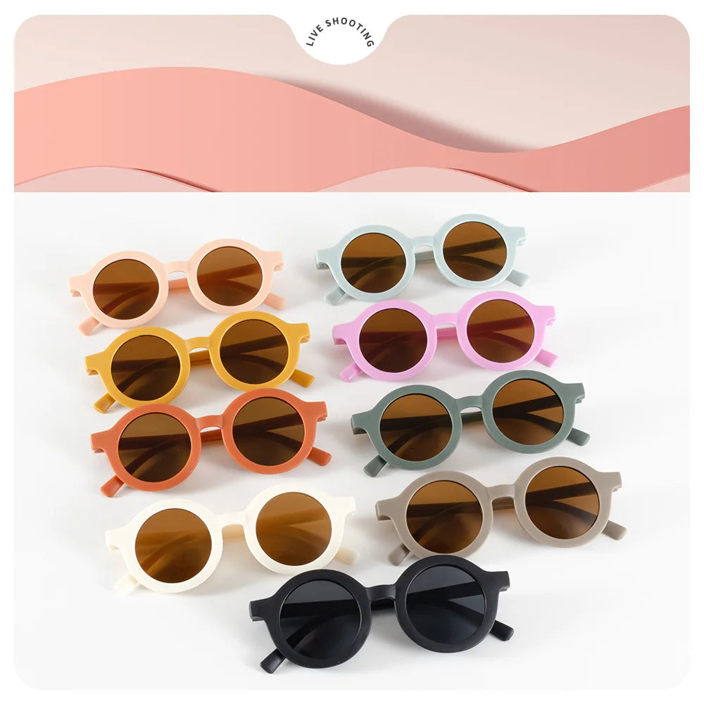 Children's sunglasses, inset style  round frame, 1-7 year old baby sunglasses, sun shading, sun protection Beauty World Shop
