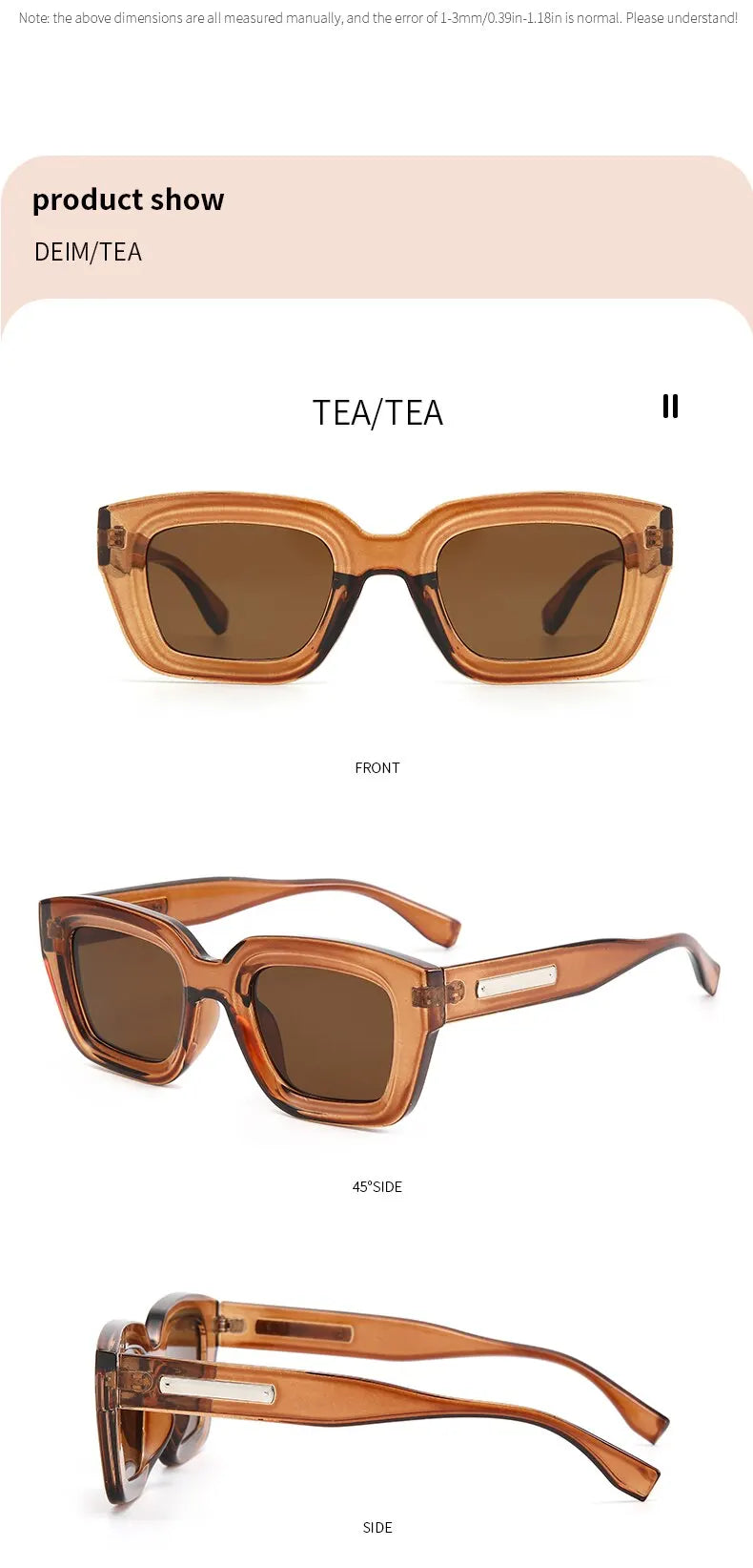 2023 Retro Square Sunglasses UV400 Protection Fashion Eyewear for Men Women Outdoor Shades Beauty World Shop