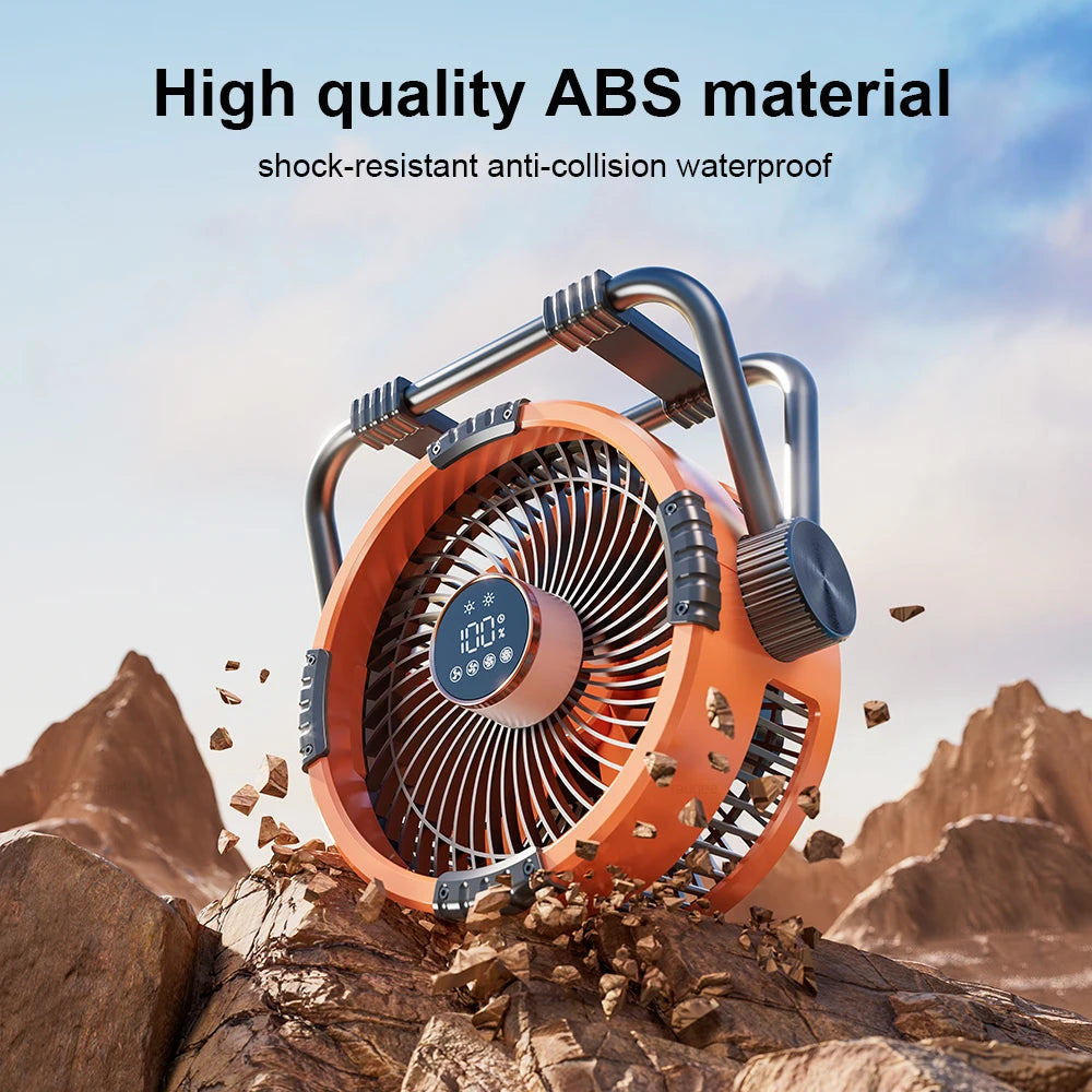 Camping Fan 20000mAh Rechargeable Portable Outdoor Camping Fan Air Circulators Wireless Tent Ceiling Fans with Hook and Light Beauty World Shop