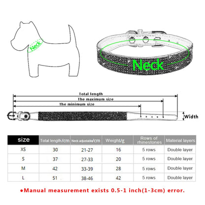Dog Collar Crystal Glitter Rhinestone Pet Collars Zinc Alloy Buckle Collar For Small Medium Dogs Cats Chihuahua Pug Dog Collar Beauty World Shop