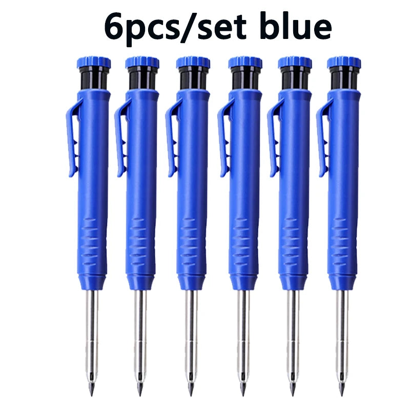 6Pcs Engineering Drawing Woodworking Marking Mechanical Pencils, 2.8mm Long Head Carpenter Pencil, Applicable Construction Works Beauty World Shop