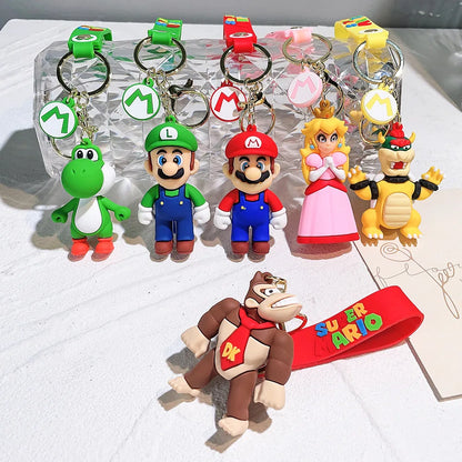 19 Styles Anime Keychain Mario Bros Luigi Toad Bowser Action Figure Model PVC Cartoon Bag Doll Pendant Toys Gift Beauty World Shop