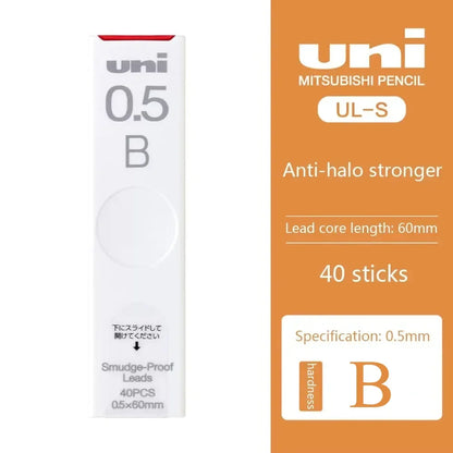 1Pcs Japan UNI UL-S Mechanical Pencil Lead-core Anti-fouling Thickened Black Non-breakable Student Pencil Lead 0.3/0.5/0.7 mm Beauty World Shop