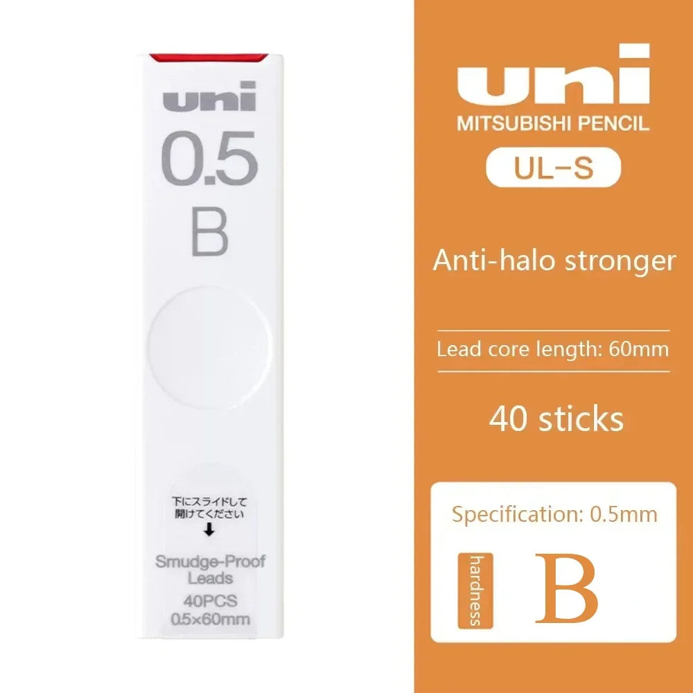 1Pcs Japan UNI UL-S Mechanical Pencil Lead-core Anti-fouling Thickened Black Non-breakable Student Pencil Lead 0.3/0.5/0.7 mm Beauty World Shop