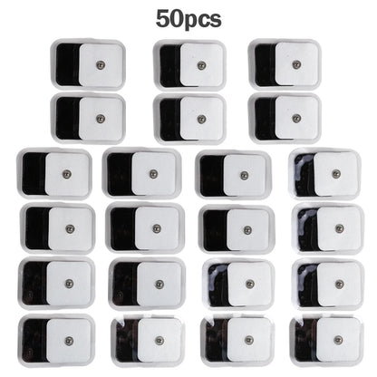 10/20/50pcs Non-woven Electrode Pads 4x4cm Snap On Replacement For Tens Acupuncture Digital Machine Slimming Massager Therapy Beauty World Shop