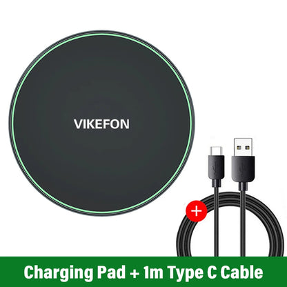 30W Wireless Charger For iPhone 15 14 13 12 X Pro Max Induction Fast Charging Pad Dock Station For Samsung S23 S22 Xiaomi Huawei Beauty World Shop