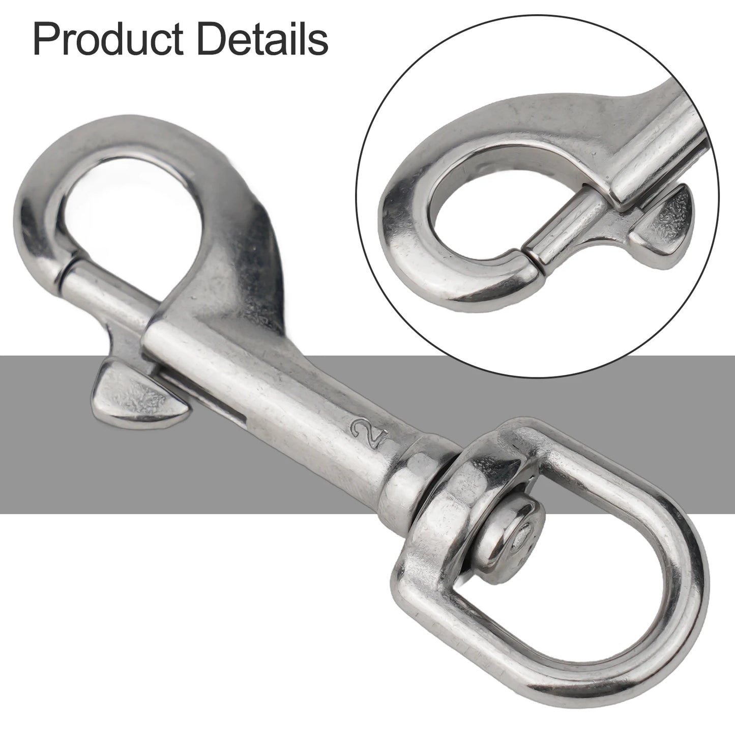 1PCS 316 Stainless Steel Diving Swivel Bolt Snap Spring Hook Clip For Scuba Diving Pet Leash Flag Stainless Steel Oval Swivel Beauty World Shop