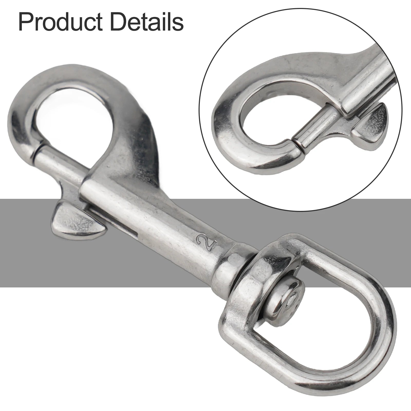 1PCS 316 Stainless Steel Diving Swivel Bolt Snap Spring Hook Clip For Scuba Diving Pet Leash Flag Stainless Steel Oval Swivel Beauty World Shop
