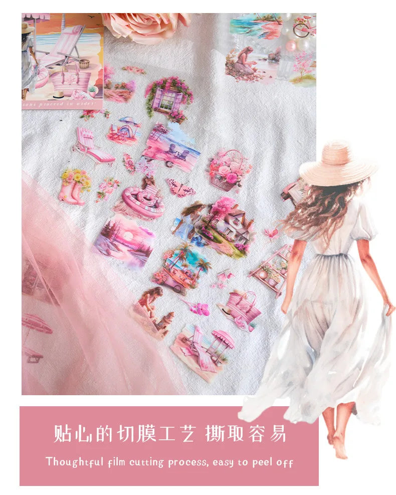 20Sheets PET Stickers Season Series PET Decorative Stickers Diary Scrapbooking Material Decor Album Stationery Stickers Beauty World Shop