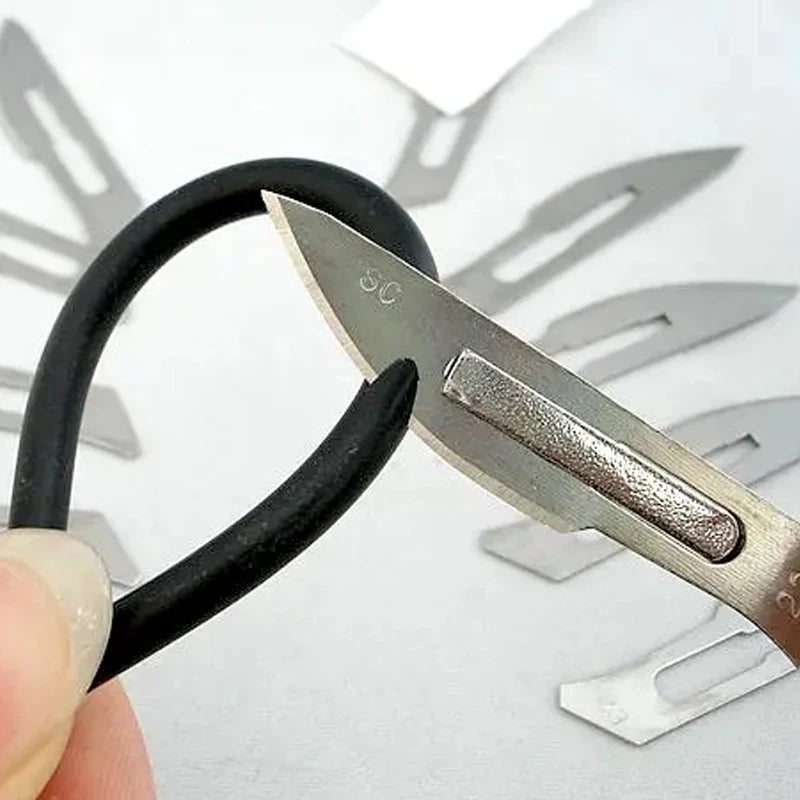 11 23 Scalpel Blade Set Metal Handle Stationery Steel Precision Craft Knife Cutter Wood Carve Stencil Box Open DIY Surgical Tool Beauty World Shop