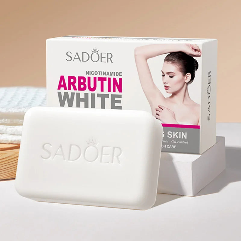 SADOER Niacinamide Arbutin Facial Soap Moisturizing Brightening Deep Cleansing Body Face Wash Foam Facial Cleanser Handmade Soap Beauty World Shop