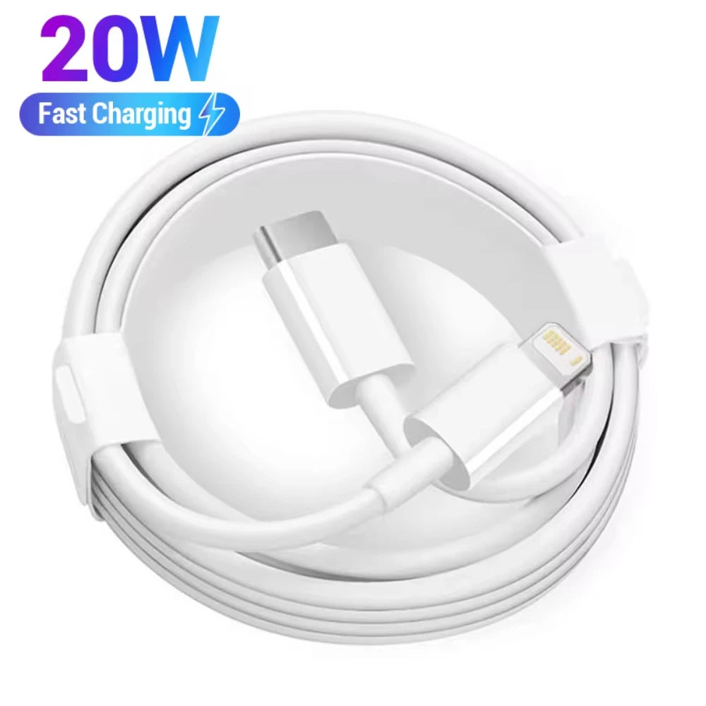 20W PD USB to Lighting USB C to Lighting Fast Charger Cable For Apple iPhone 14 13 12 11 Pro Max X XR Plus iPad Data Sync Line Beauty World Shop