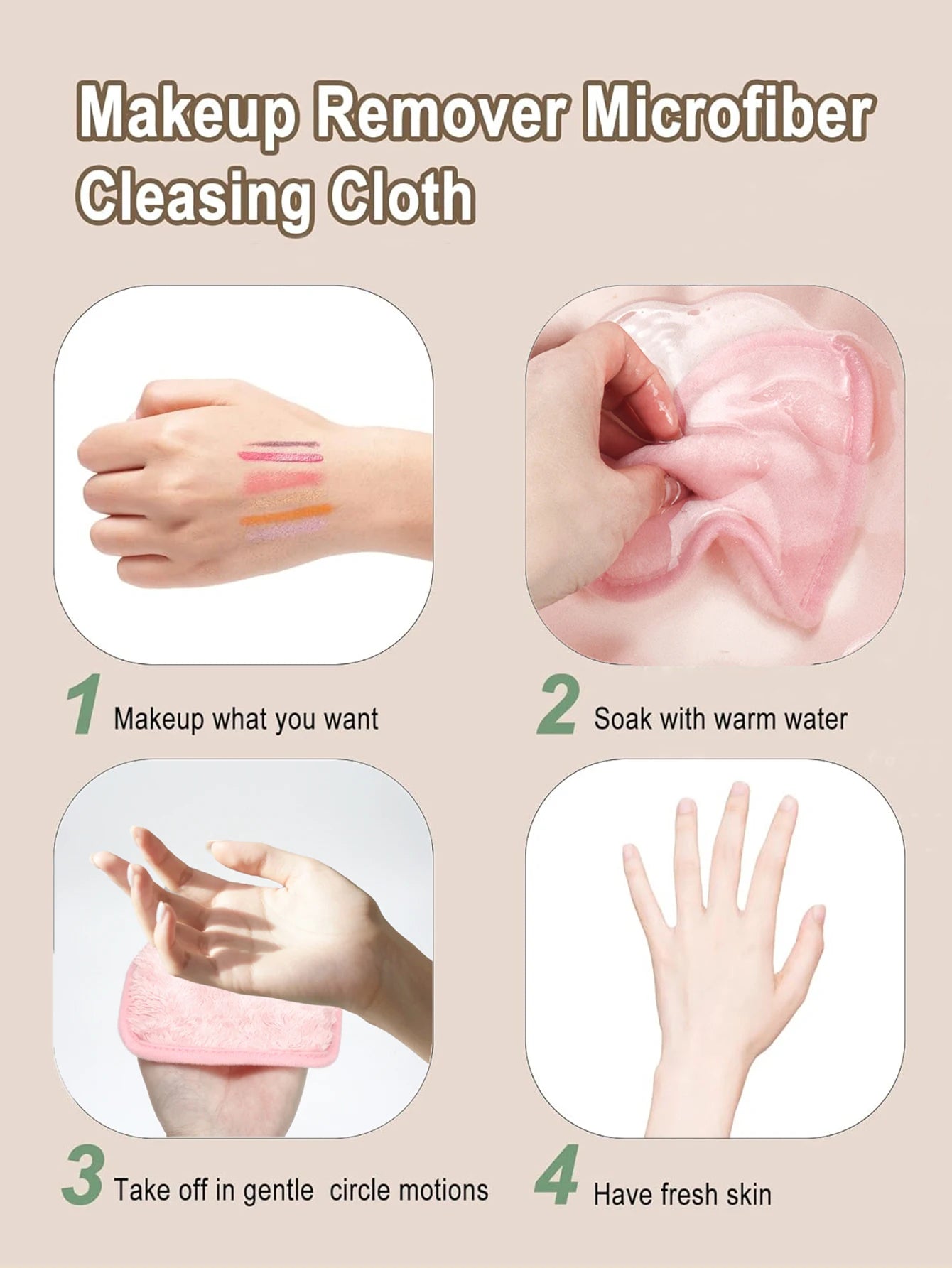 5/10/20Pcs Microfiber Face Cloths Reusable Makeup Remover Cloth Makeup Towels Face Deep Cleaning Pads Skincare Beauty Tools Beauty World Shop