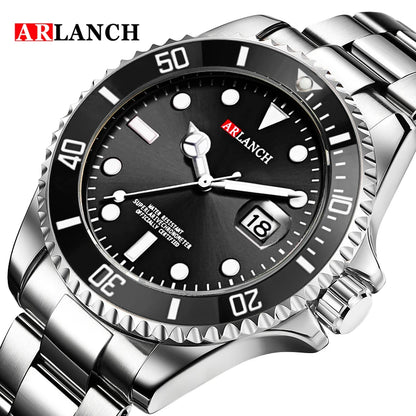 Business Stainless Steel Watch 40mm Classic Red Blue Circle Diving Series Magnifying Glass Calendar Quartz Watches montre homme Beauty World Shop