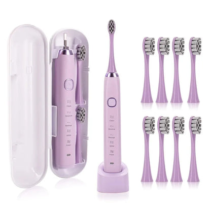 Sonic Electric Toothbrush Smart Ultrasonic Dental Teeth Whitening Rechargeable Adult Tooth Brush Sarmocare S100 With8 Brush Head Beauty World Shop
