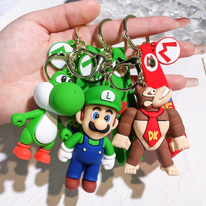 19 Styles Anime Keychain Mario Bros Luigi Toad Bowser Action Figure Model PVC Cartoon Bag Doll Pendant Toys Gift Beauty World Shop