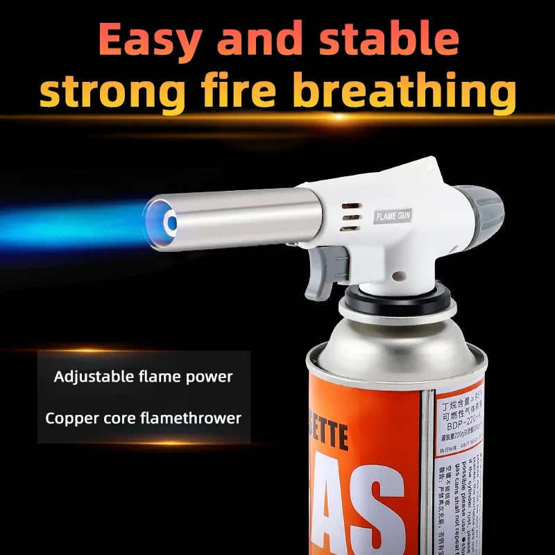 Torch Cooking AutoIgnition Butane Gas Welding-Burner Welding Gas Burner Flame Gas Torch Flame Gun Blow for BBQ Camping Cooking Beauty World Shop