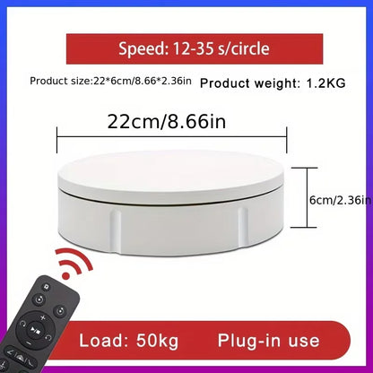 7.87 Inch 360 Degree Electric Rotating Stand with Remote Control for Jewelry Display,Photography and Video,3-position Adjustment Beauty World Shop
