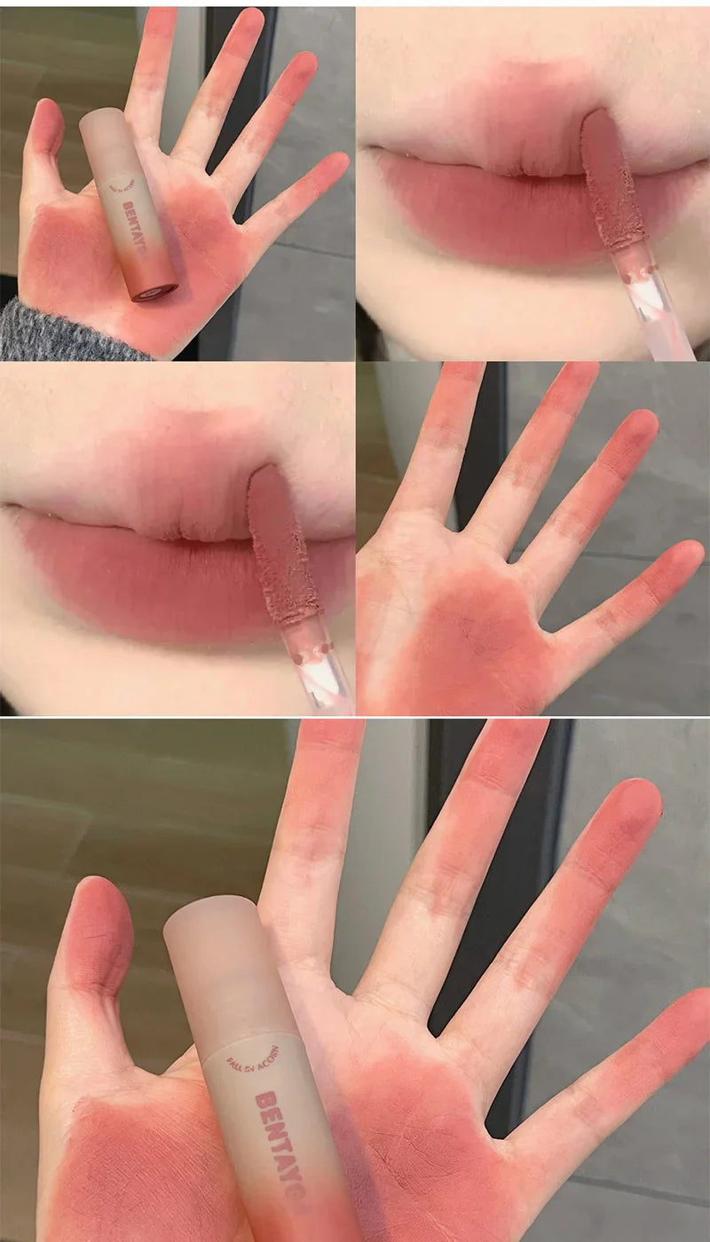 BENTAYGA Autumn Velvet Lip Mud — Matte Finish, Skin-Tone Enhancing Lip Tint, Versatile Nude Makeup, Budget-Friendly for Students Beauty Trend Shop