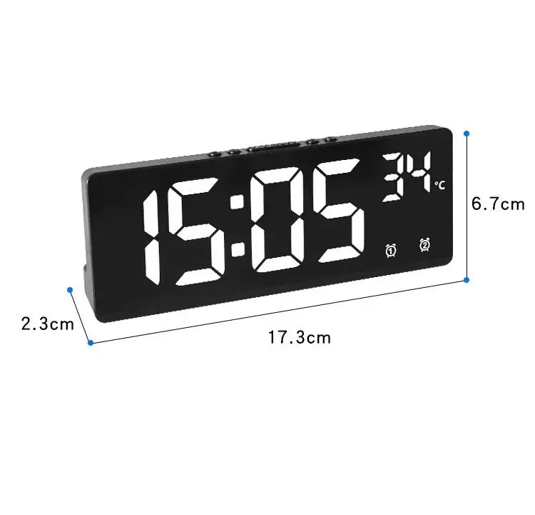 Voice Control Digital Alarm Clock Temperature Dual Alarm Snooze Desktop Table Clock Night Mode 12/24H LED Clock Watch Desk Clock Beauty World Shop