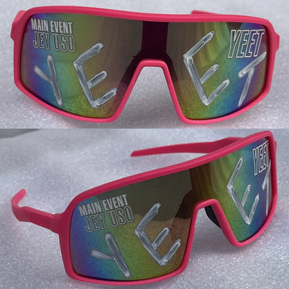 Jey Uso YEET Sunglasses Sports Shades MAIN EVENT Blue Glasses Bloodline USOS RARE Colors Motorcycle Glasses Beauty World Shop