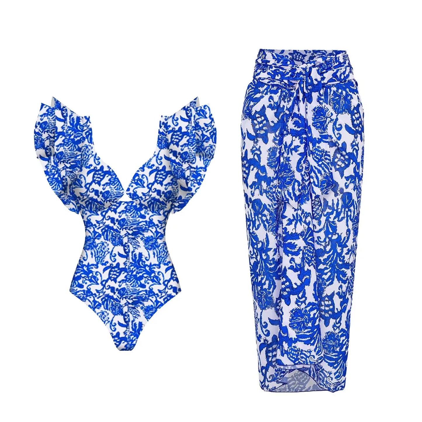 2026 New Sexy Ruffle Bikini Set Printed Brazilian Biquini Women Swimwear Skirt Bathing Suit Girls Summer Beachwear Dress Beauty World Shop