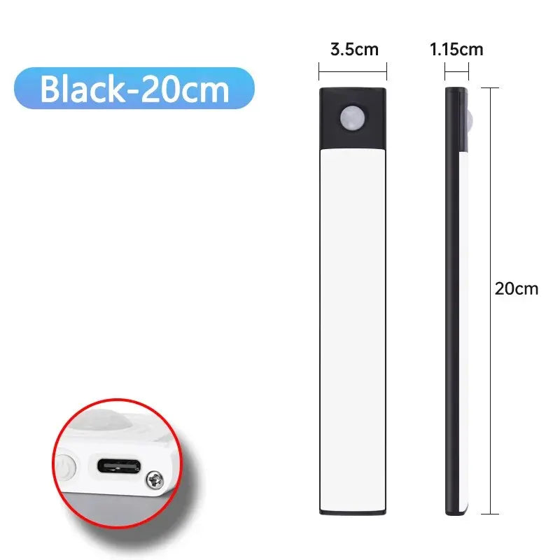LED Cabinet Light USB Type-C Rechargeable Motion Sensor Led Lamp for Kitchen Wardrobe Cabinet Lighting 20cm/30cm/40cm/50cm/60cm Beauty World Shop