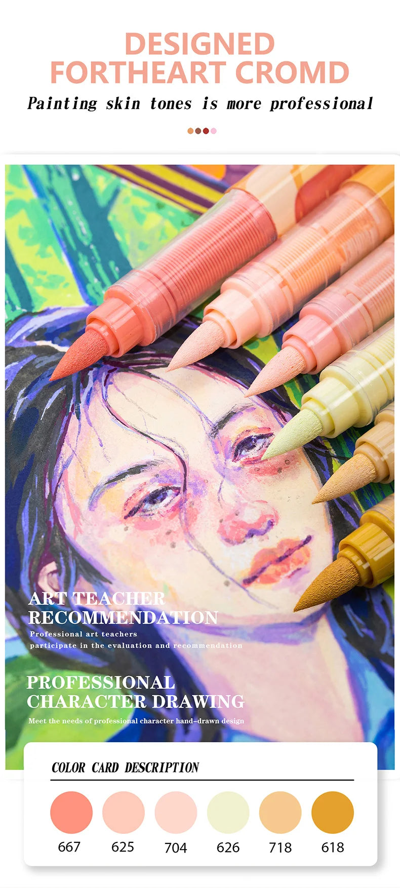 GuangNa 12-72 Colors Soft Brush Acrylic Marker Pen Set,Skin Tone, Macaron color,DIY Hand Drawn,Paint Art Markers pens,GN.8201F/M Beauty World Shop