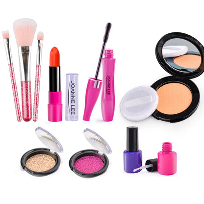 Girls Make Up Toy Set Pretend Play Lipstick Nail Polish Princess Pink Makeup Toys For Girls Dress Up Educational Toys Kids Gifts Beauty World Shop