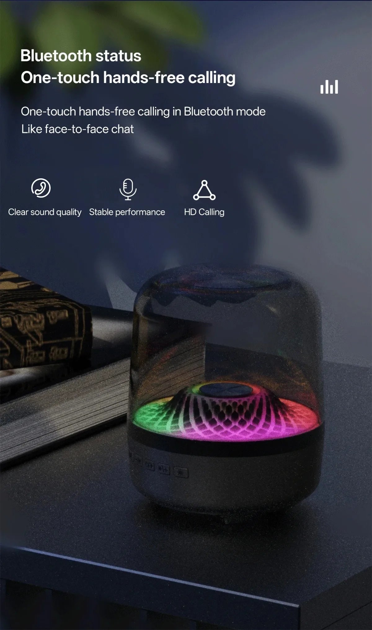 Portable Wireless Soundbar Bluetooth 5.3 Home Theater Speaker Subwoofer Hi-Fi Acoustic Breathing Lamp for Android IOS