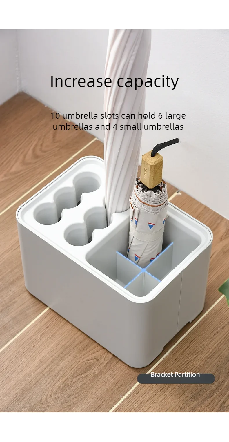 Umbrella rack with drip tray, suitable for space saving storage in the corner of the entrance passage, can hold 10/15 umbrellas Beauty World Shop
