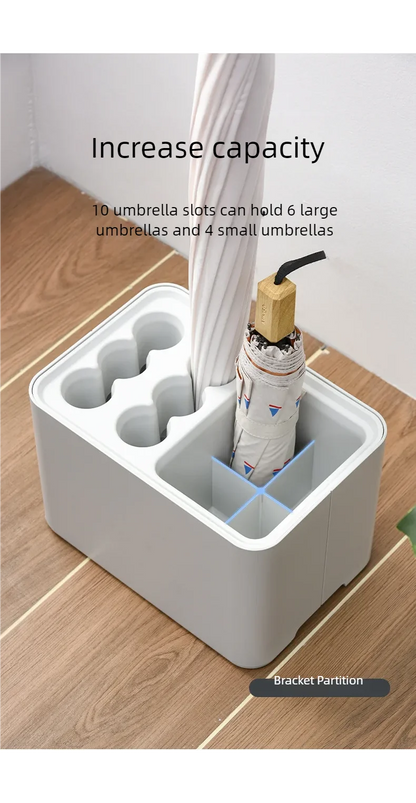 Umbrella rack with drip tray, suitable for space saving storage in the corner of the entrance passage, can hold 10/15 umbrellas Beauty World Shop