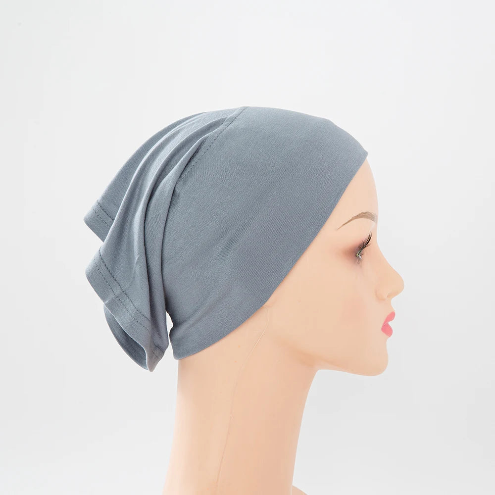 56colors Fashion Women Inner Hijab Tube Muslim Cap Bonnet Plain Islamic Underscarf Bamboo Jersey Undercaps Beauty World Shop