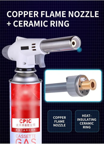 Torch Cooking AutoIgnition Butane Gas Welding-Burner Welding Gas Burner Flame Gas Torch Flame Gun Blow for BBQ Camping Cooking Beauty World Shop