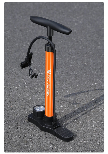 WEST BIKING 160PSI Bike Pump With Gauge Portable Stainless Steel Bike Pump Schrader Presta Valve Inflator Bike Accessories Beauty World Shop