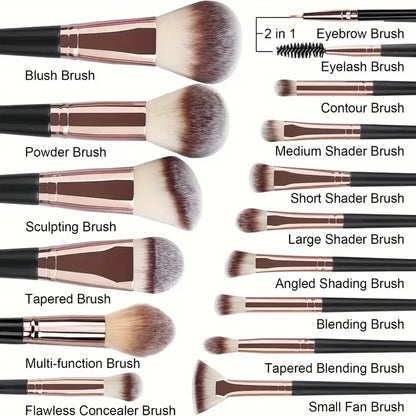 Professional 3-20PCS Makeup Brushes Set Eyeshadow Foundation Concealer Blending Blush Brush Kabuki Soft Fluffy Women Beauty Tool Beauty World Shop