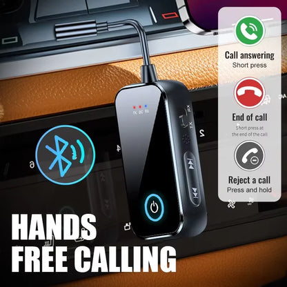 Bluetooth 6.0 AUX Audio Transmitter Receiver 2 IN 1 Wireless Adapter 3.5MM With Mic HiFi Stereo Music For Car TV PC Airplane Beauty World Shop