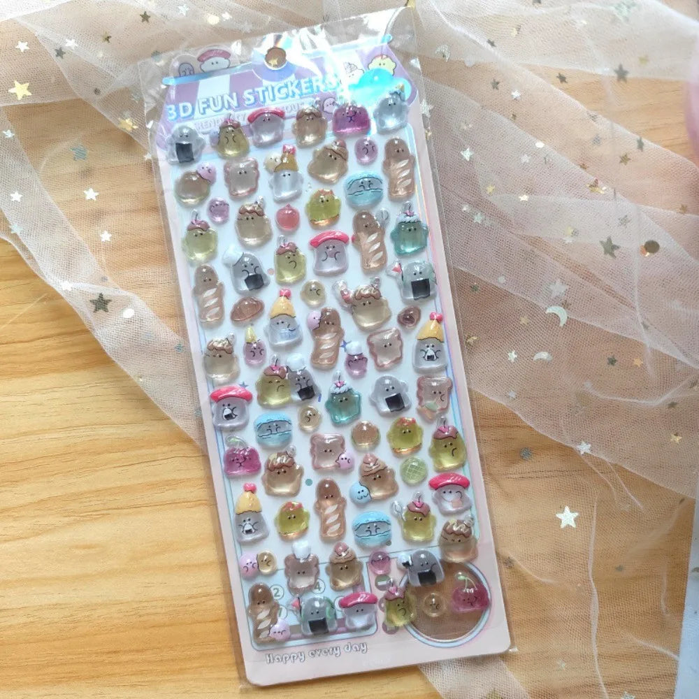 4-Piece Kids' Cartoon Cute Soft Ghost 3D Stickers - Adorable 3D Decor Decals for Phones, Notebooks(Anime Worlds Store) Beauty World Shop
