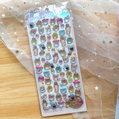 4-Piece Kids' Cartoon Cute Soft Ghost 3D Stickers - Adorable 3D Decor Decals for Phones, Notebooks(Anime Worlds Store) Beauty World Shop