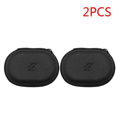 1-20PCS KZ Earphones Oval Storage Bag Wired Headphones PU Zipper Storage Box Portable Hold Case Container for KZ BA10 AS10 ES4