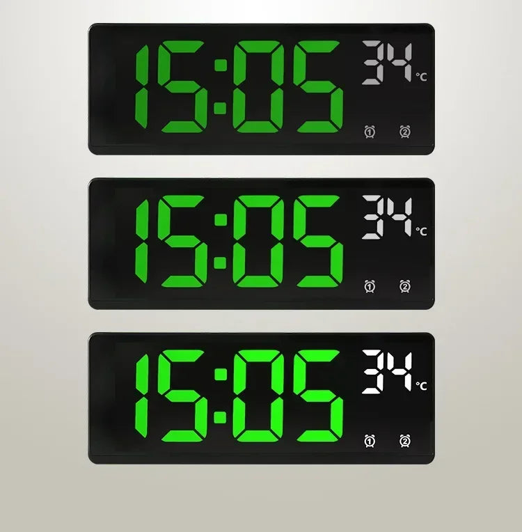 Voice Control Digital Alarm Clock Temperature Dual Alarm Snooze Desktop Table Clock Night Mode 12/24H LED Clock Watch Desk Clock Beauty World Shop