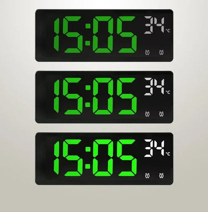 Voice Control Digital Alarm Clock Temperature Dual Alarm Snooze Desktop Table Clock Night Mode 12/24H LED Clock Watch Desk Clock Beauty World Shop