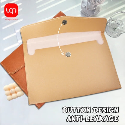 WQN-1PC PU Leather Document Bag A5, Wear-Resistant, Large Capacity, Waterproof, Suitable for Office and School Document Storage Beauty World Shop