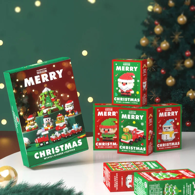 Christmas Building Block Santa Claus Snowman Elk Tree Micro Brick Puzzle Assembly Model Home Decoration Xmas Party Gift Kid Toy Beauty World Shop