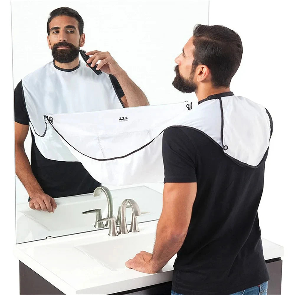 Male Shaving Apron Beard Catcher Cape Care Bib Face Shaved Hair Adult Bibs Shaver Cleaning Hairdresser Gift for Man Clean Apron Beauty World Shop