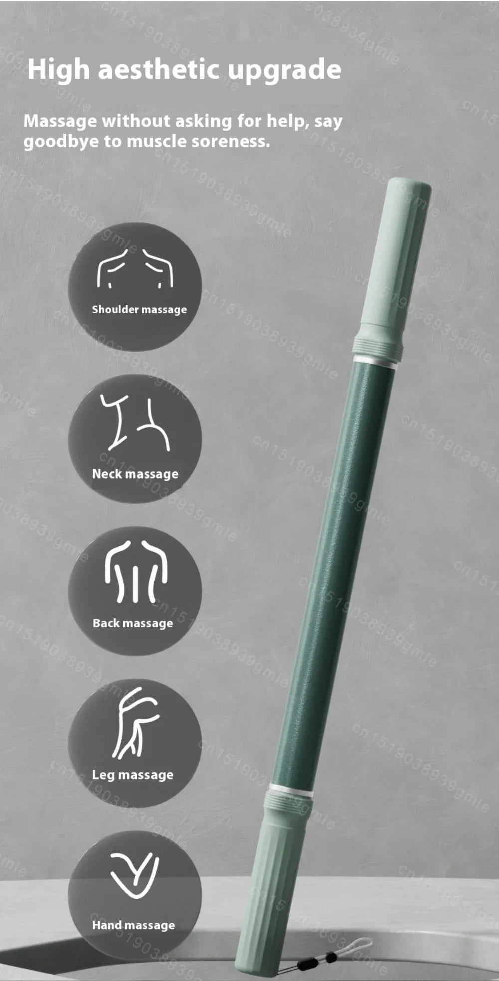 요가 근막 스틱 Yoga Fascia Stick 57cm Extended Muscle Relaxation Massage Roller Yoga Massage Stick for Leg Stretching and Release Fitn Beauty World Shop